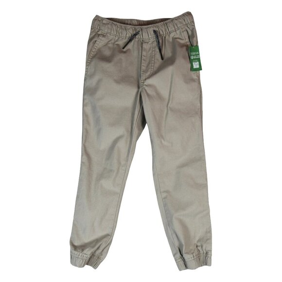 NWT GAP Kids Tan Jogger Pants Size S (6-7) 98% Cotton 2% Spandex Elastic Waist - Picture 1 of 7